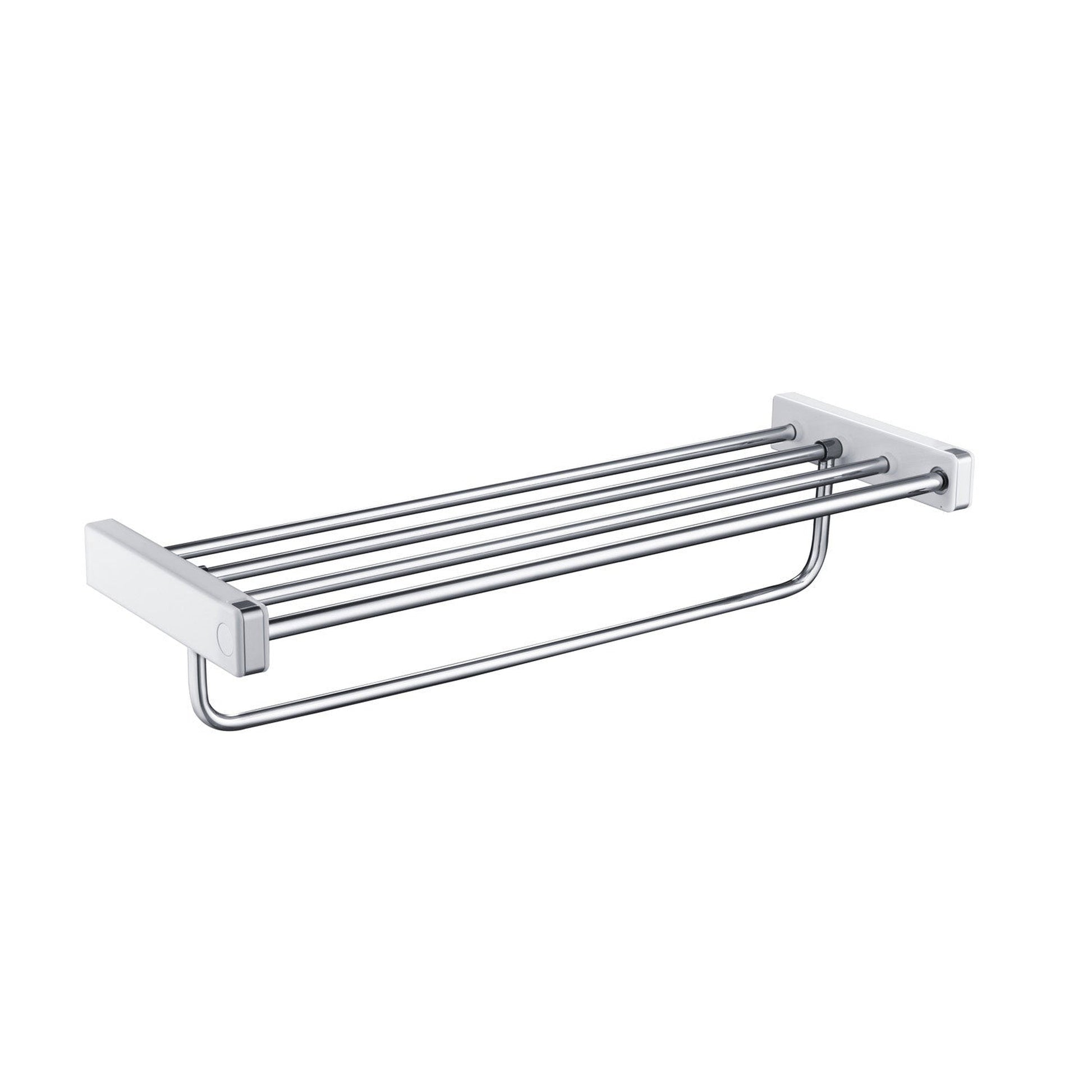 KIBI Artis Towel Rack With Hook in Chrome White Finish