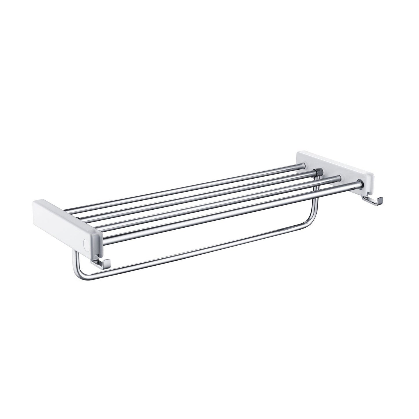 KIBI Artis Towel Rack With Hook in Chrome White Finish