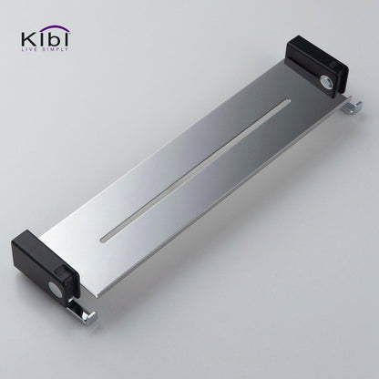 KIBI Artis Towel Shelf With Hook in Chrome Black Finish