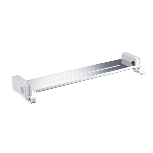 KIBI Artis Towel Shelf With Hook in Chrome White Finish