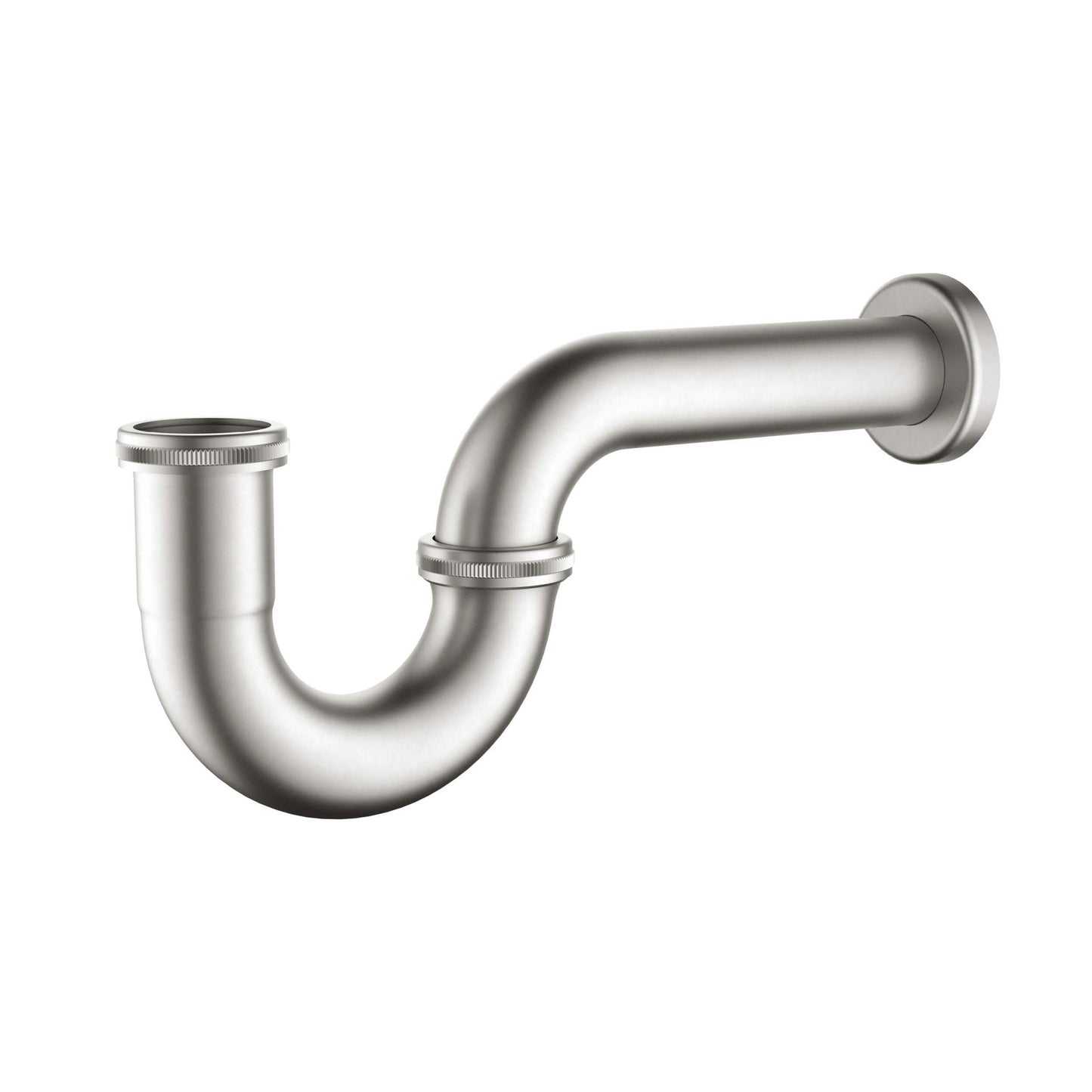 KIBI Brass 1.5" Bathroom Sink Decorative P-Trap in Brushed Nickel Finish