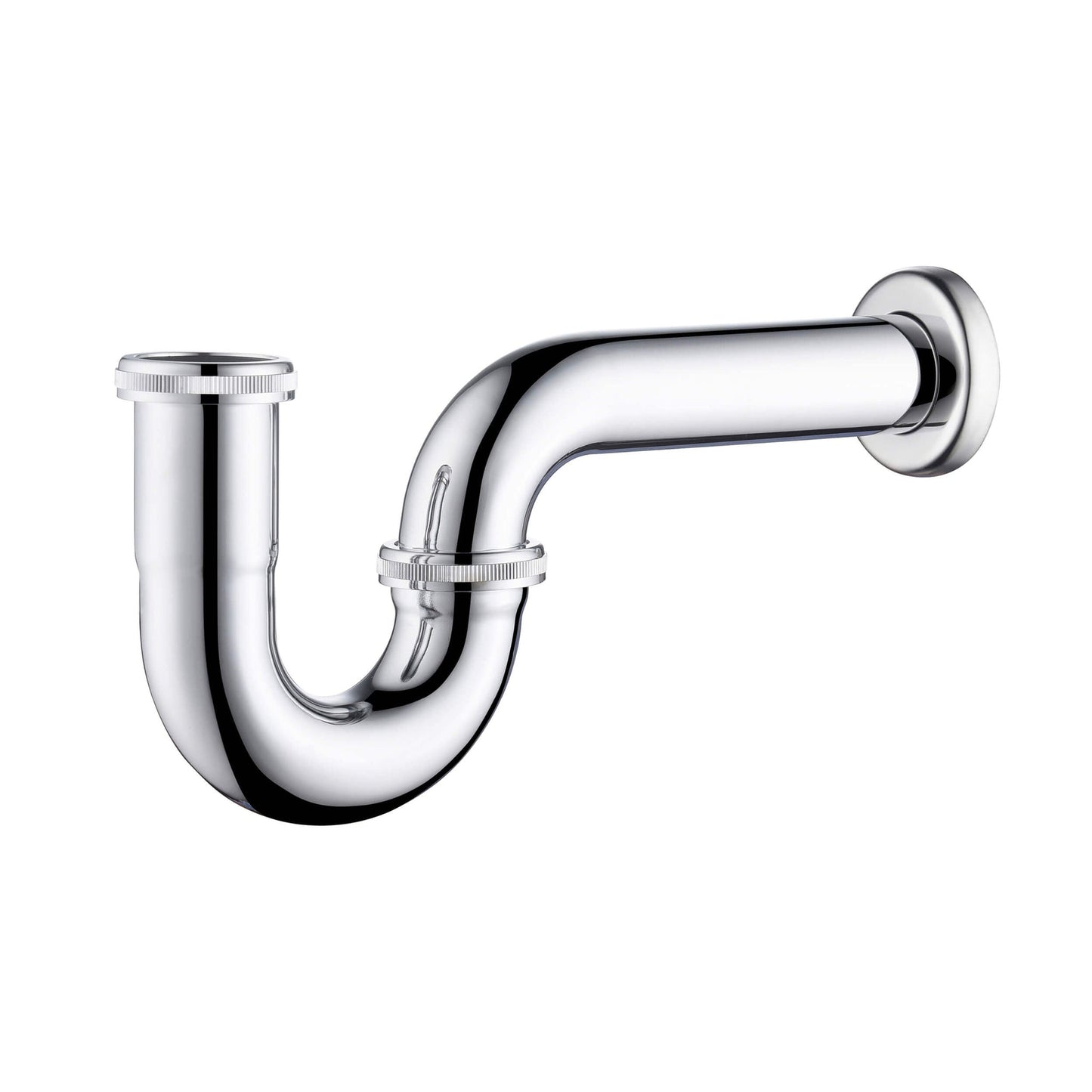 KIBI Brass 1.5" Bathroom Sink Decorative P-Trap in Chrome Finish