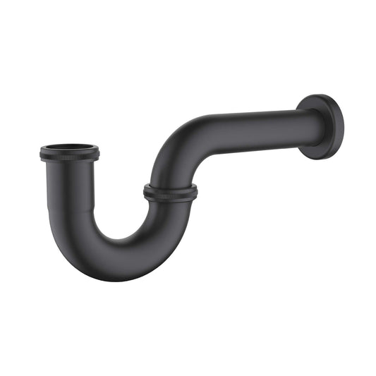 KIBI Brass 1.5" Bathroom Sink Decorative P-Trap in Matte Black Finish