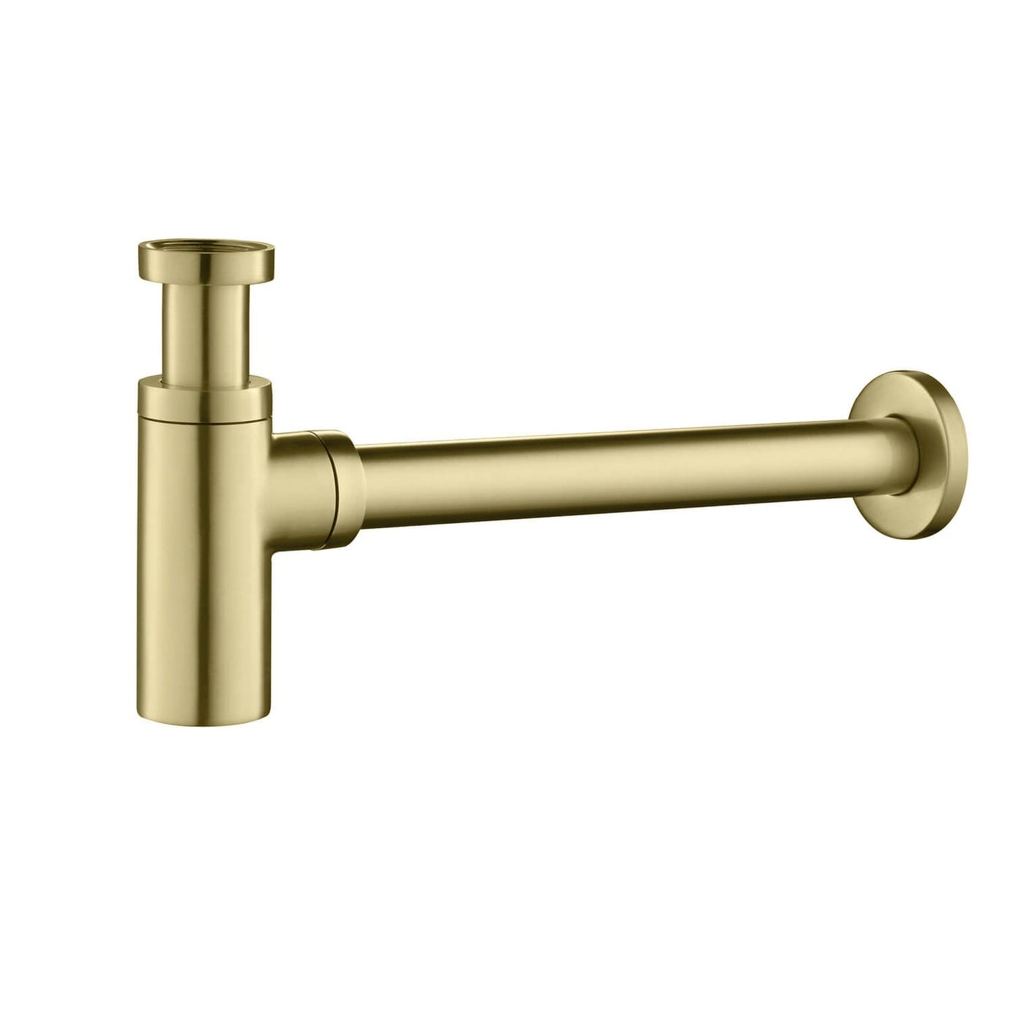 KIBI Brass Bathroom Round Bottle Trap in Brushed Gold Finish