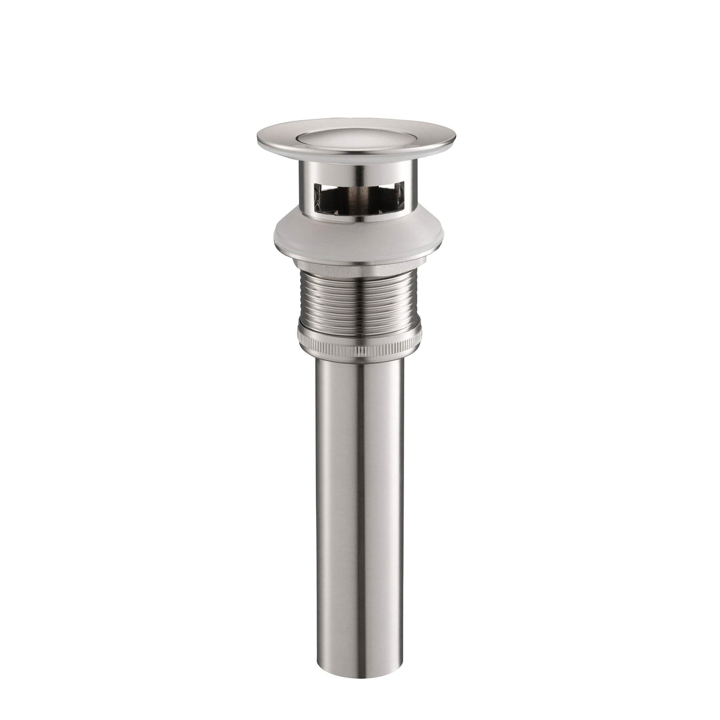 KIBI Brass Bathroom Sink Pop-Up Drain Stopper Small Cover With Overflow in Brushed Nickel Finish