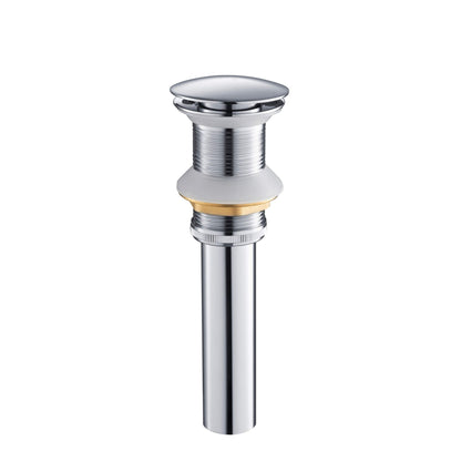 KIBI Brass Bathroom Vessel Sink Pop-Up Drain Stopper Full Cover Without Overflow in Chrome Finish