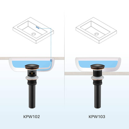 KIBI Brass Bathroom Vessel Sink Pop-Up Drain Stopper Full Cover Without Overflow in Oil Rubbed Bronze Finish