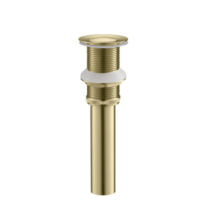 KIBI Brass Bathroom Vessel Sink Pop-Up Drain Stopper Small Cover Without Overflow in Brushed Gold Finish