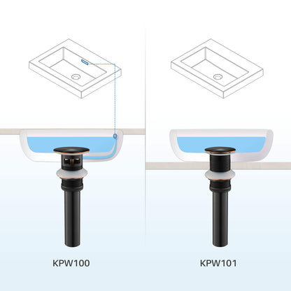 KIBI Brass Bathroom Vessel Sink Pop-Up Drain Stopper Small Cover Without Overflow in Oil Rubbed Bronze Finish