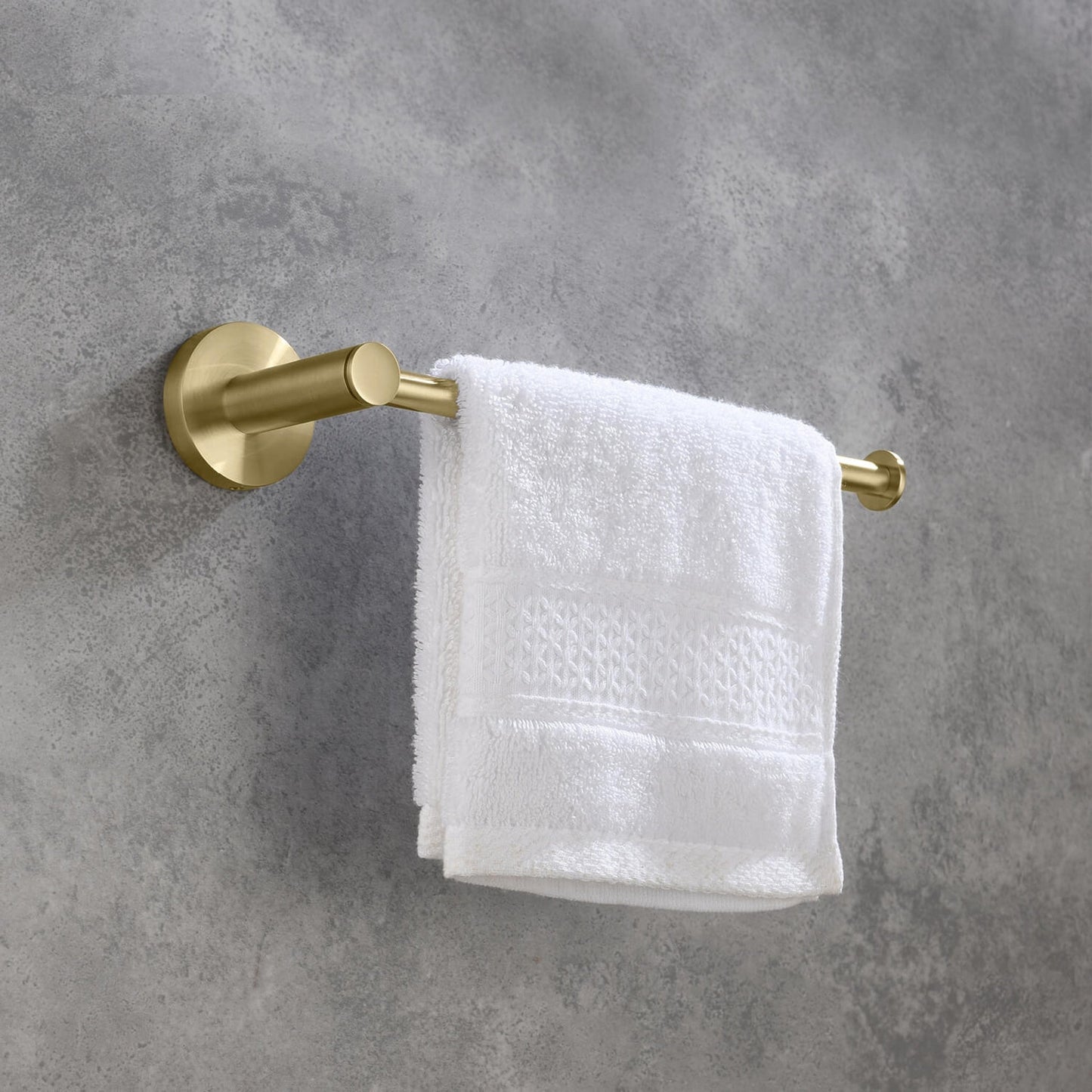 KIBI Circular 10" Brass Bathroom Towel Bar in Brushed Gold Finish