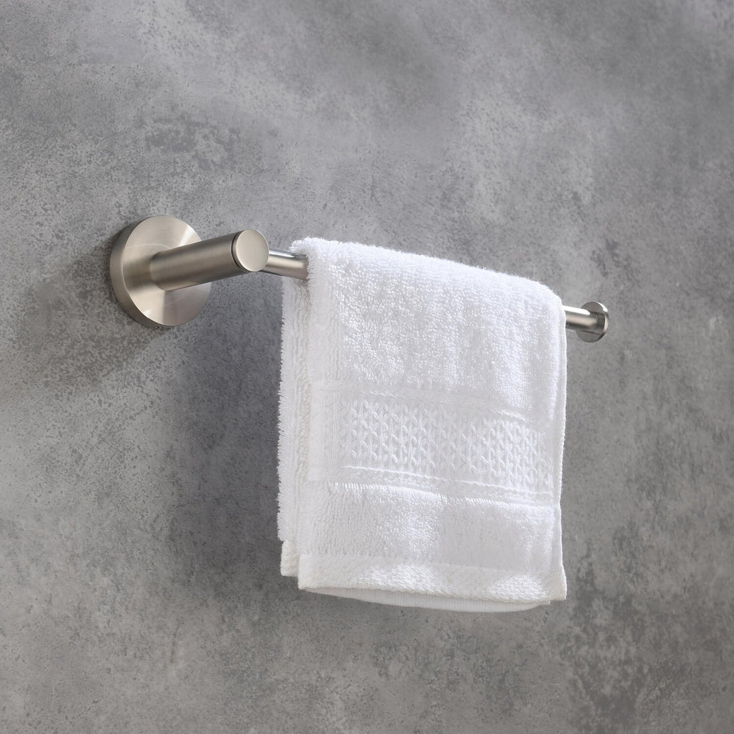 KIBI Circular 10" Brass Bathroom Towel Bar in Brushed Nickel Finish