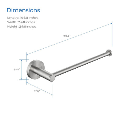 KIBI Circular 10" Brass Bathroom Towel Bar in Brushed Nickel Finish