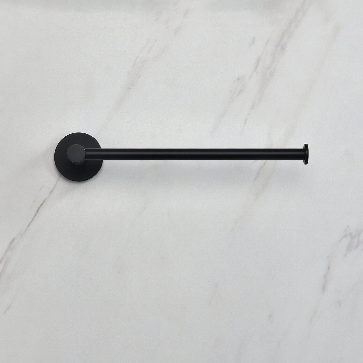 KIBI Circular 10" Brass Bathroom Towel Bar in Matte Black Finish