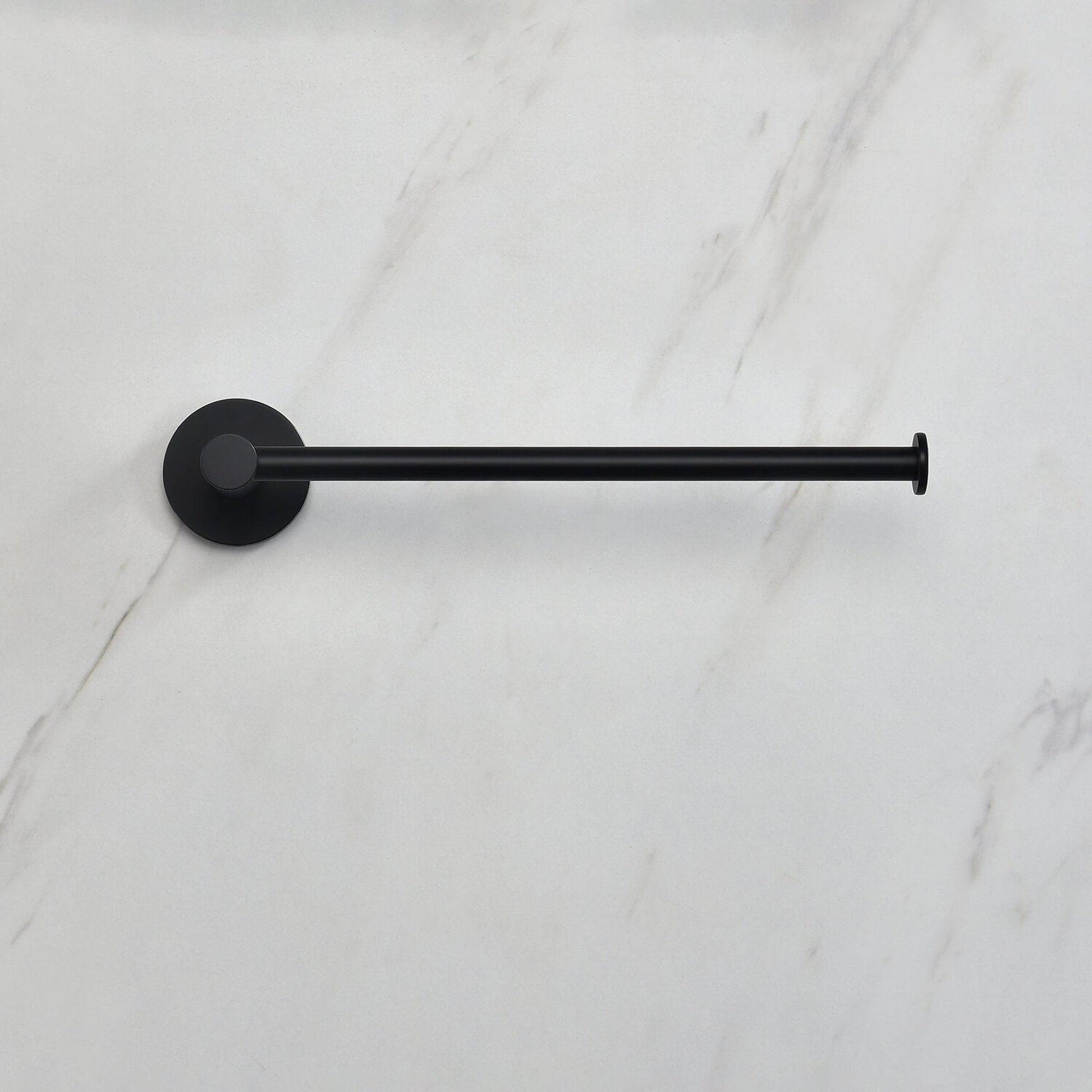 KIBI Circular 10" Brass Bathroom Towel Bar in Matte Black Finish