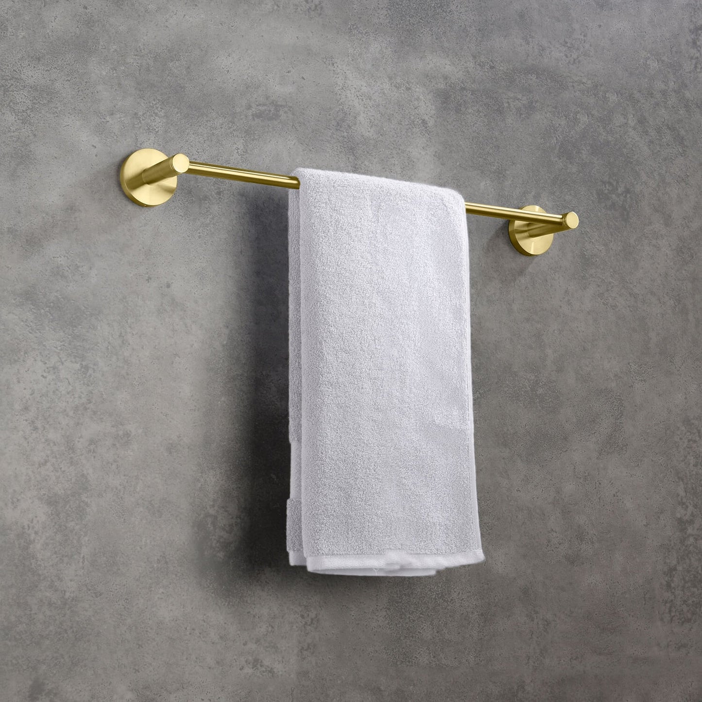 KIBI Circular 18" Brass Bathroom Towel Bar in Brushed Gold Finish