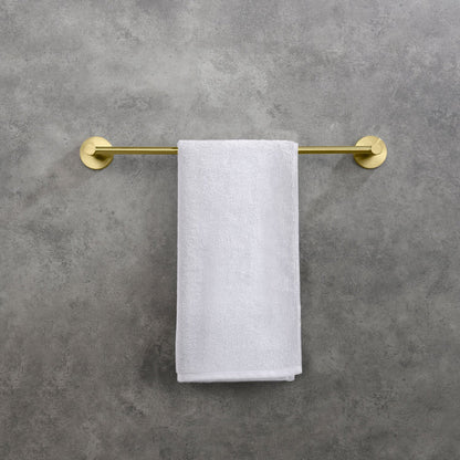 KIBI Circular 18" Brass Bathroom Towel Bar in Brushed Gold Finish