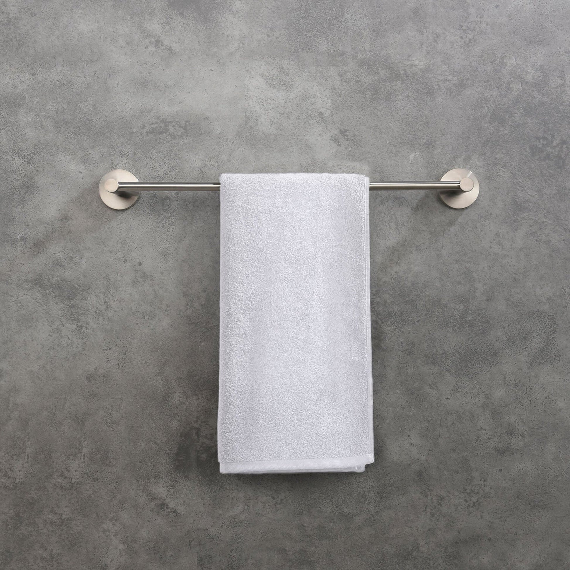 KIBI Circular 18" Brass Bathroom Towel Bar in Brushed Nickel Finish
