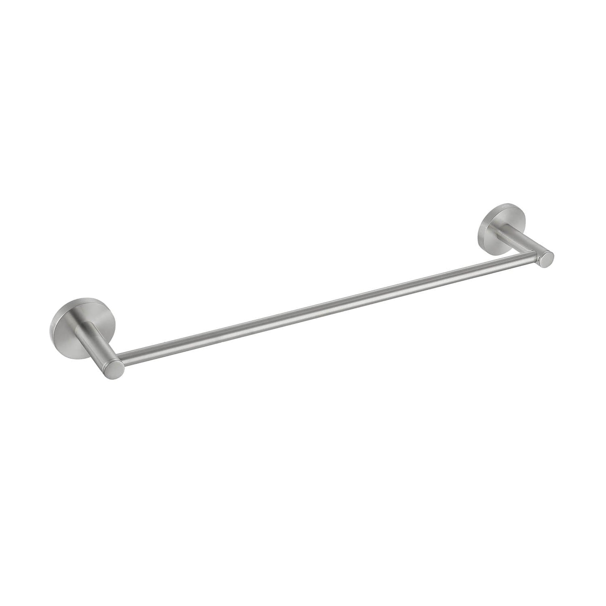 KIBI Circular 18" Brass Bathroom Towel Bar in Brushed Nickel Finish