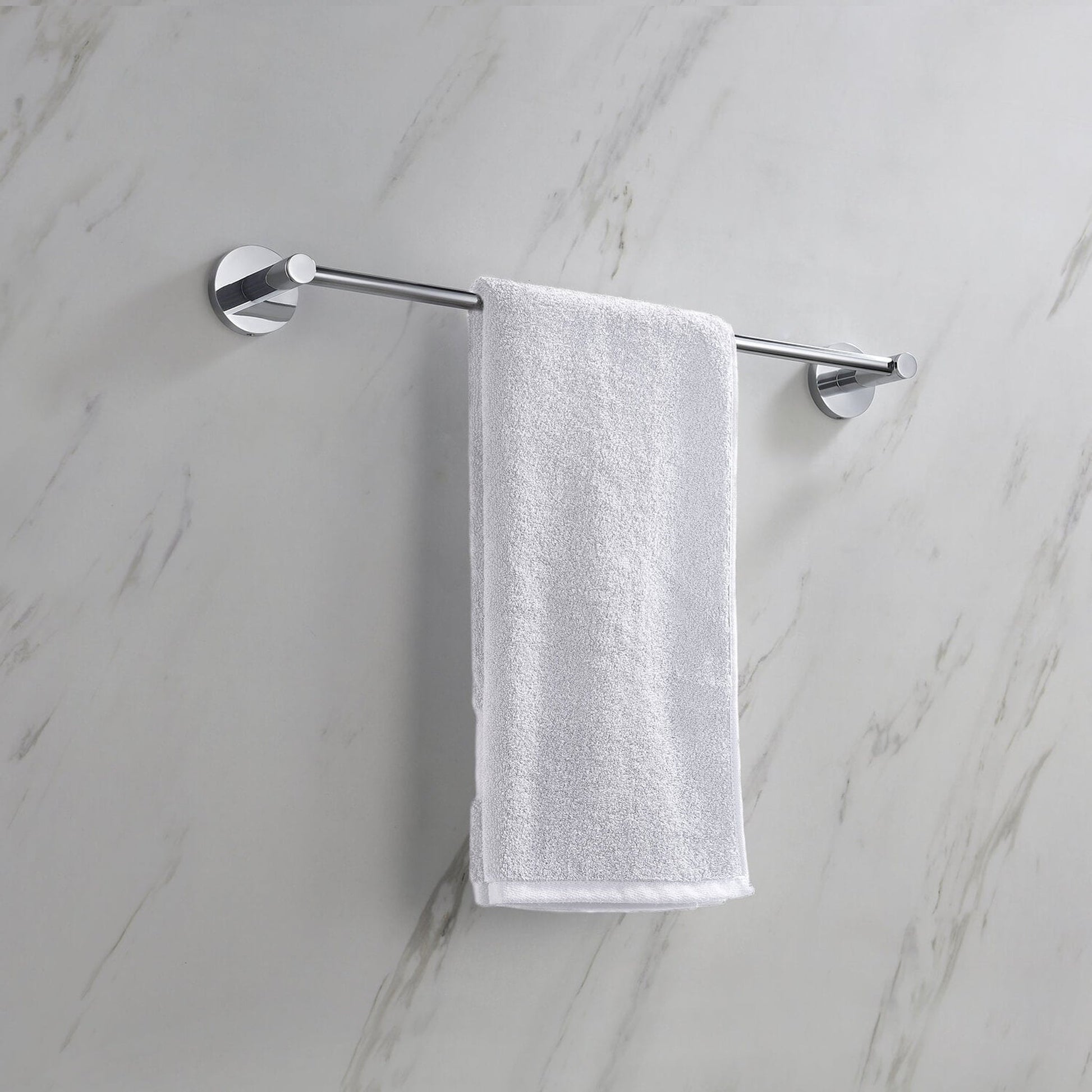 KIBI Circular 18" Brass Bathroom Towel Bar in Chrome Finish