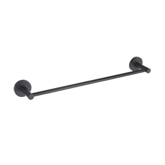 KIBI Circular 18" Brass Bathroom Towel Bar in Matte Black Finish