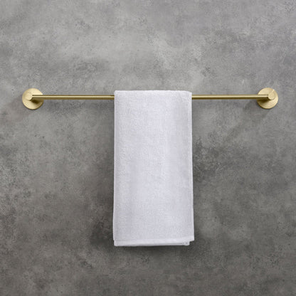 KIBI Circular 24" Brass Bathroom Towel Bar in Brushed Gold Finish