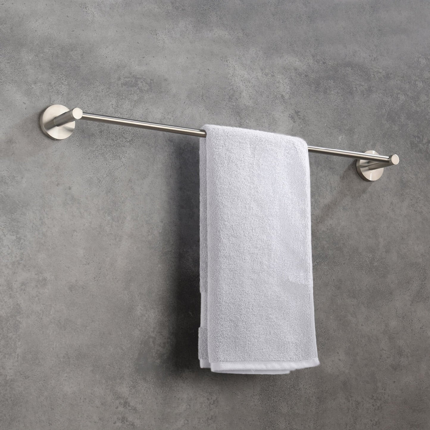 KIBI Circular 24" Brass Bathroom Towel Bar in Brushed Nickel Finish