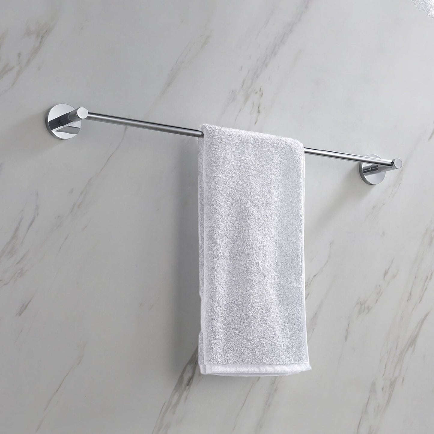 KIBI Circular 24" Brass Bathroom Towel Bar in Chrome Finish