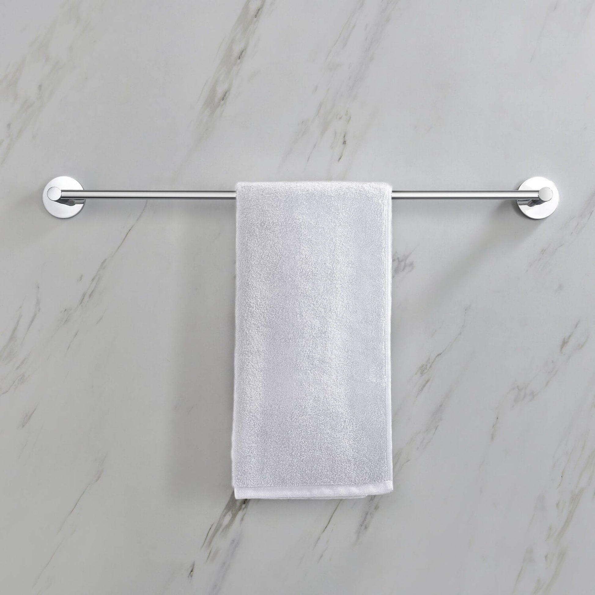 KIBI Circular 24" Brass Bathroom Towel Bar in Chrome Finish