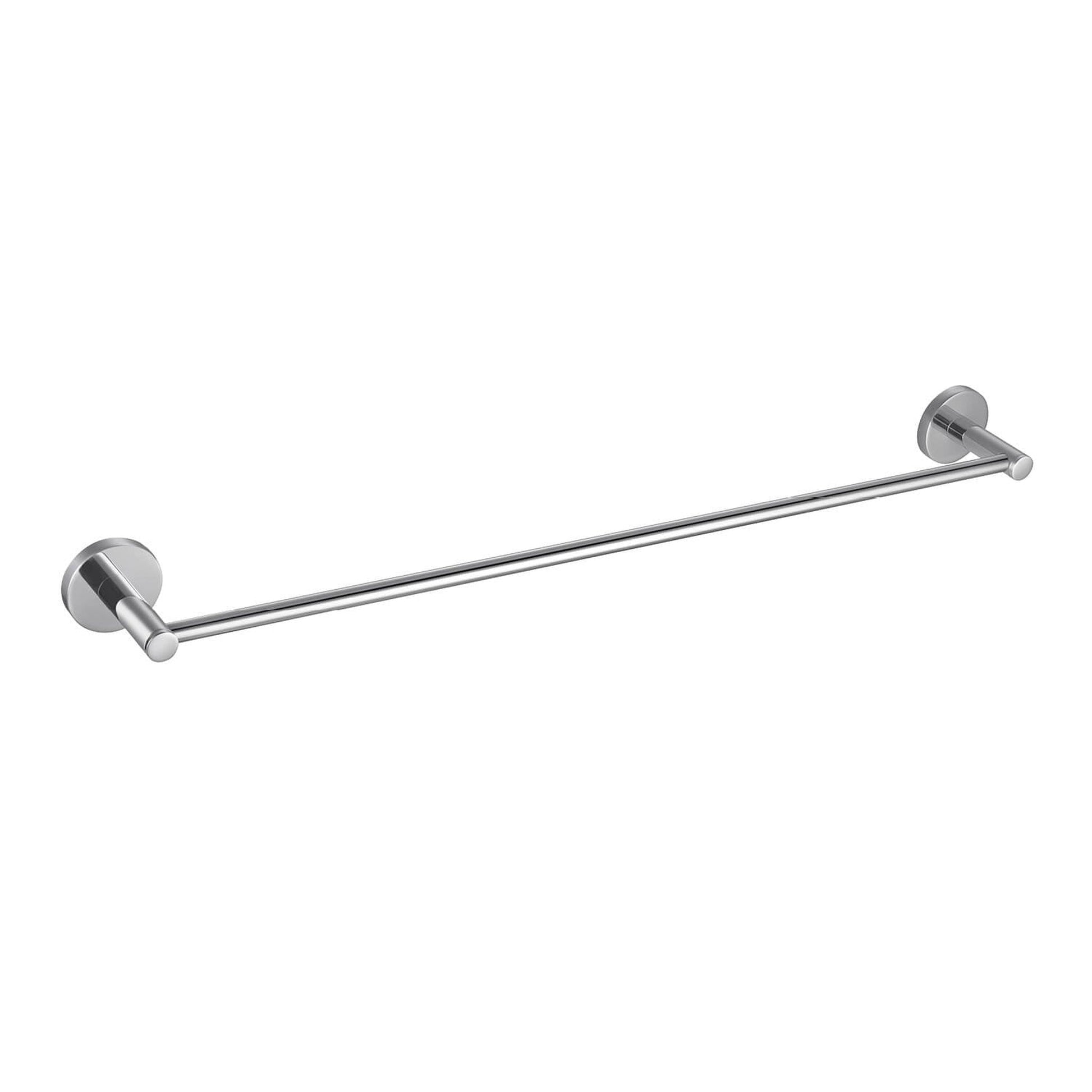 KIBI Circular 24" Brass Bathroom Towel Bar in Chrome Finish