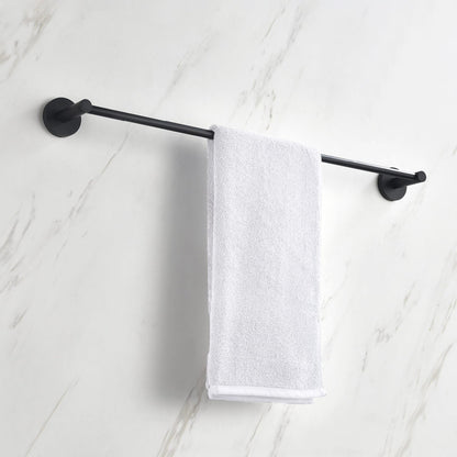 KIBI Circular 24" Brass Bathroom Towel Bar in Matte Black Finish