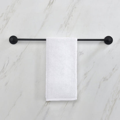 KIBI Circular 24" Brass Bathroom Towel Bar in Matte Black Finish