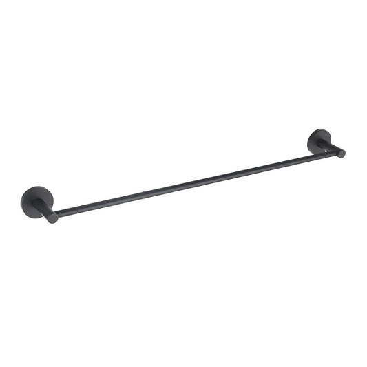 KIBI Circular 24" Brass Bathroom Towel Bar in Matte Black Finish