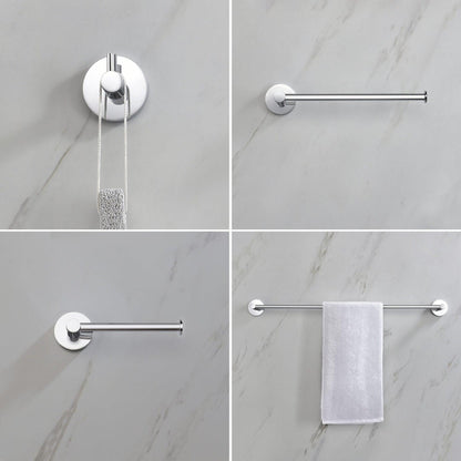 KIBI Circular Brass 4 Piece Bathroom Hardware Set in Chrome Finish