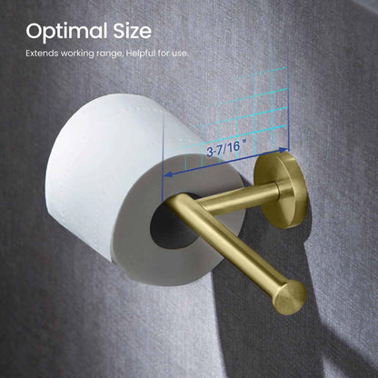 KIBI Circular Brass Bathroom Double Toilet Paper Holder in Brushed Gold Finish