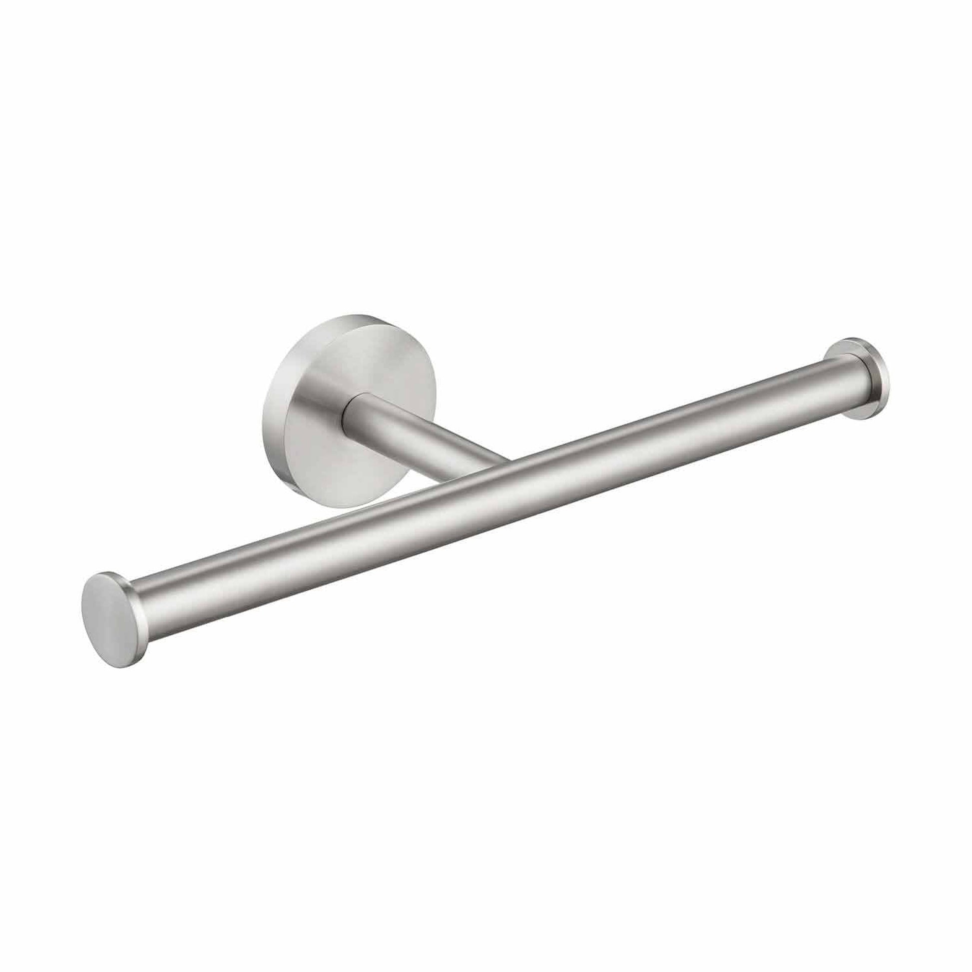 KIBI Circular Brass Bathroom Double Toilet Paper Holder in Brushed Nickel Finish