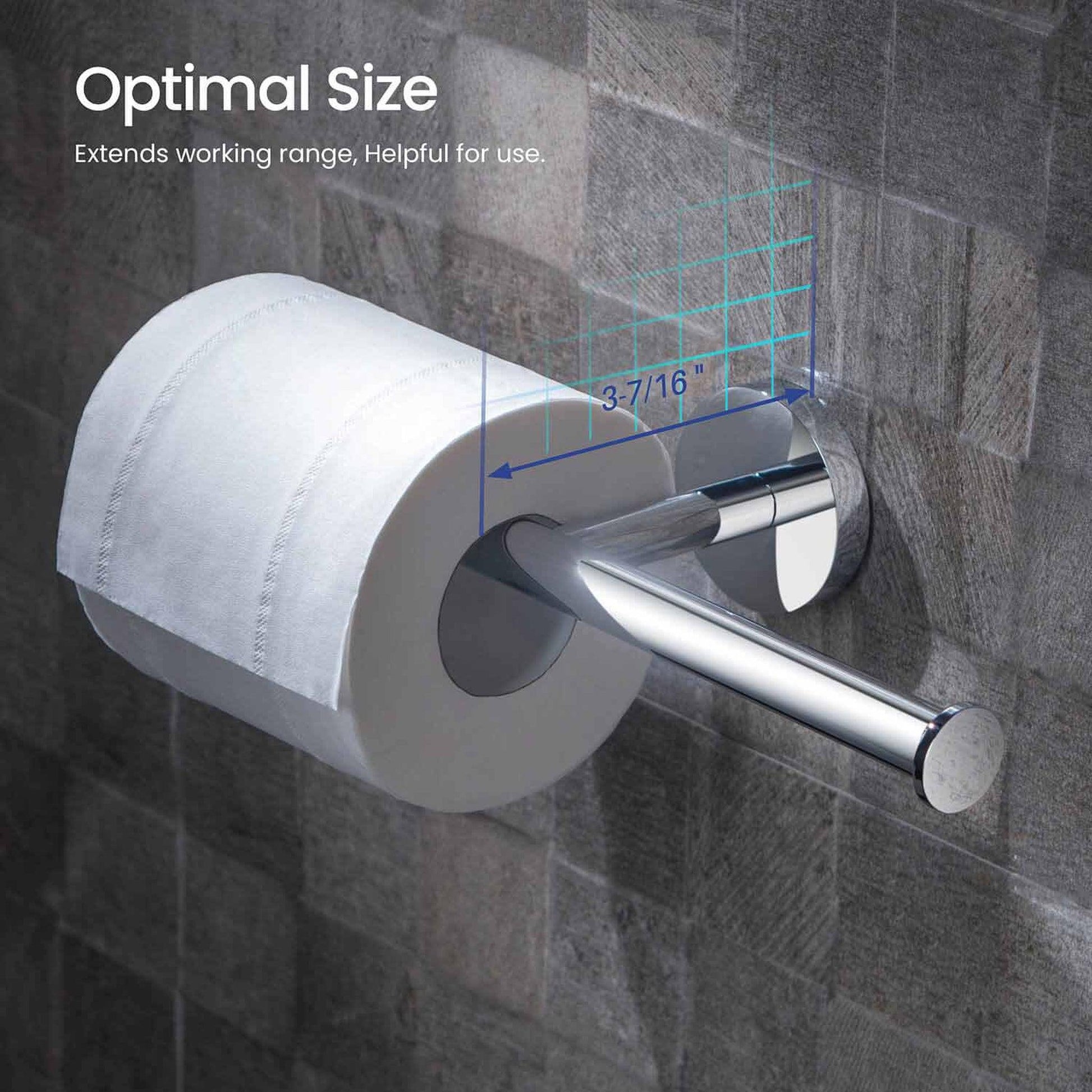 KIBI Circular Brass Bathroom Double Toilet Paper Holder in Chrome Finish