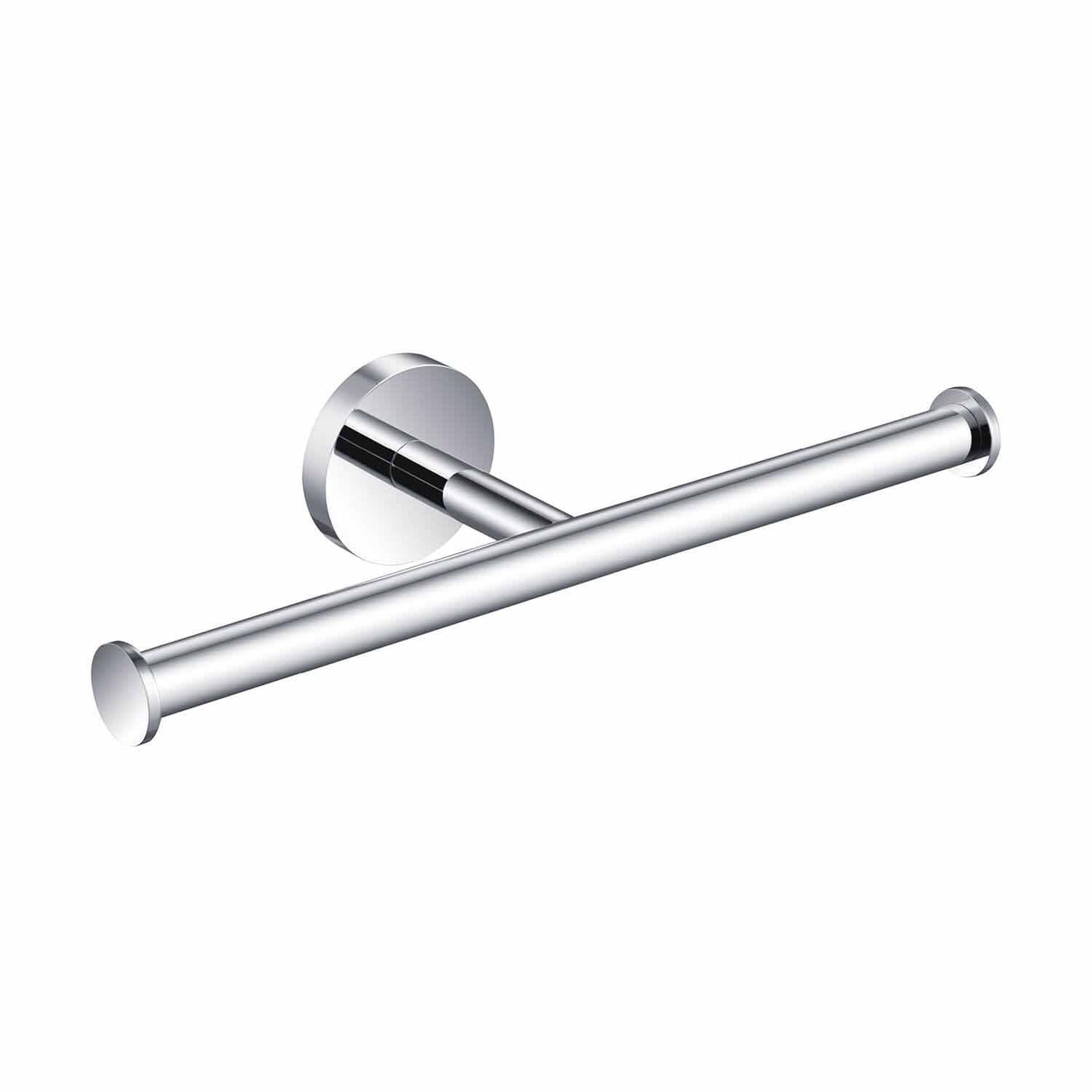 KIBI Circular Brass Bathroom Double Toilet Paper Holder in Chrome Finish