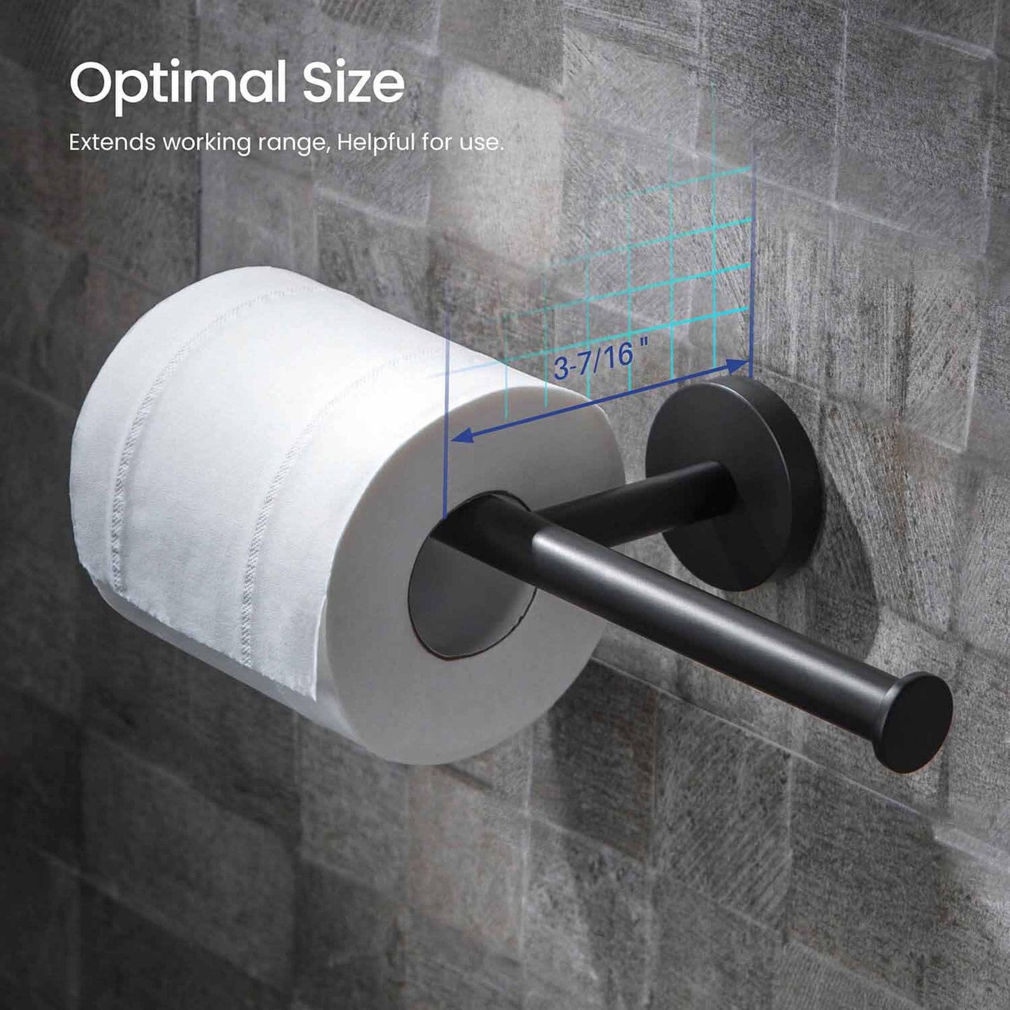 KIBI Circular Brass Bathroom Double Toilet Paper Holder in Matte Black Finish