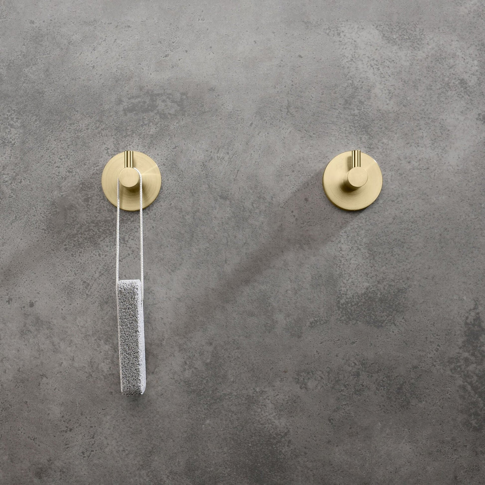 KIBI Circular Brass Bathroom Robe Hook in Brushed Gold Finish