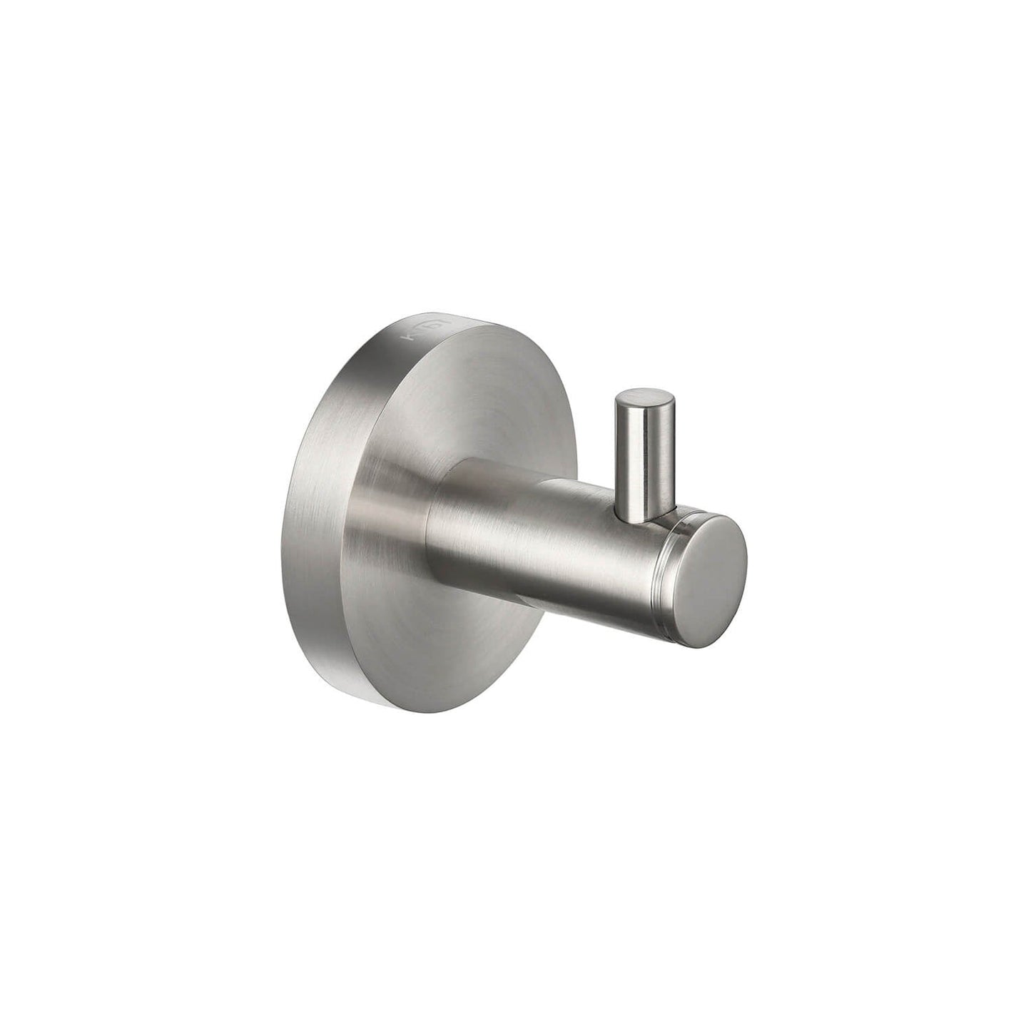 KIBI Circular Brass Bathroom Robe Hook in Brushed Nickel Finish