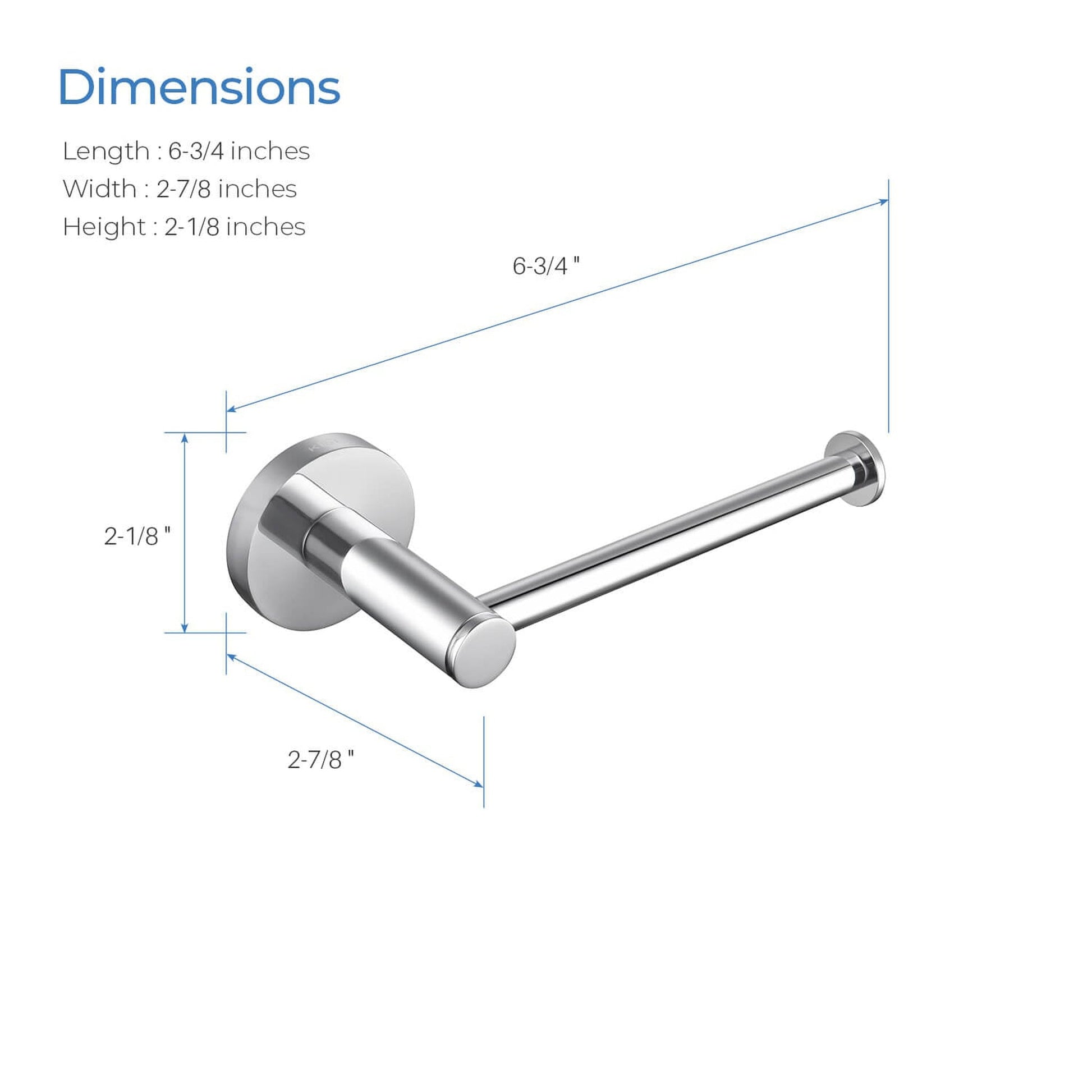 KIBI Circular Brass Bathroom Tissue Holder in Chrome Finish