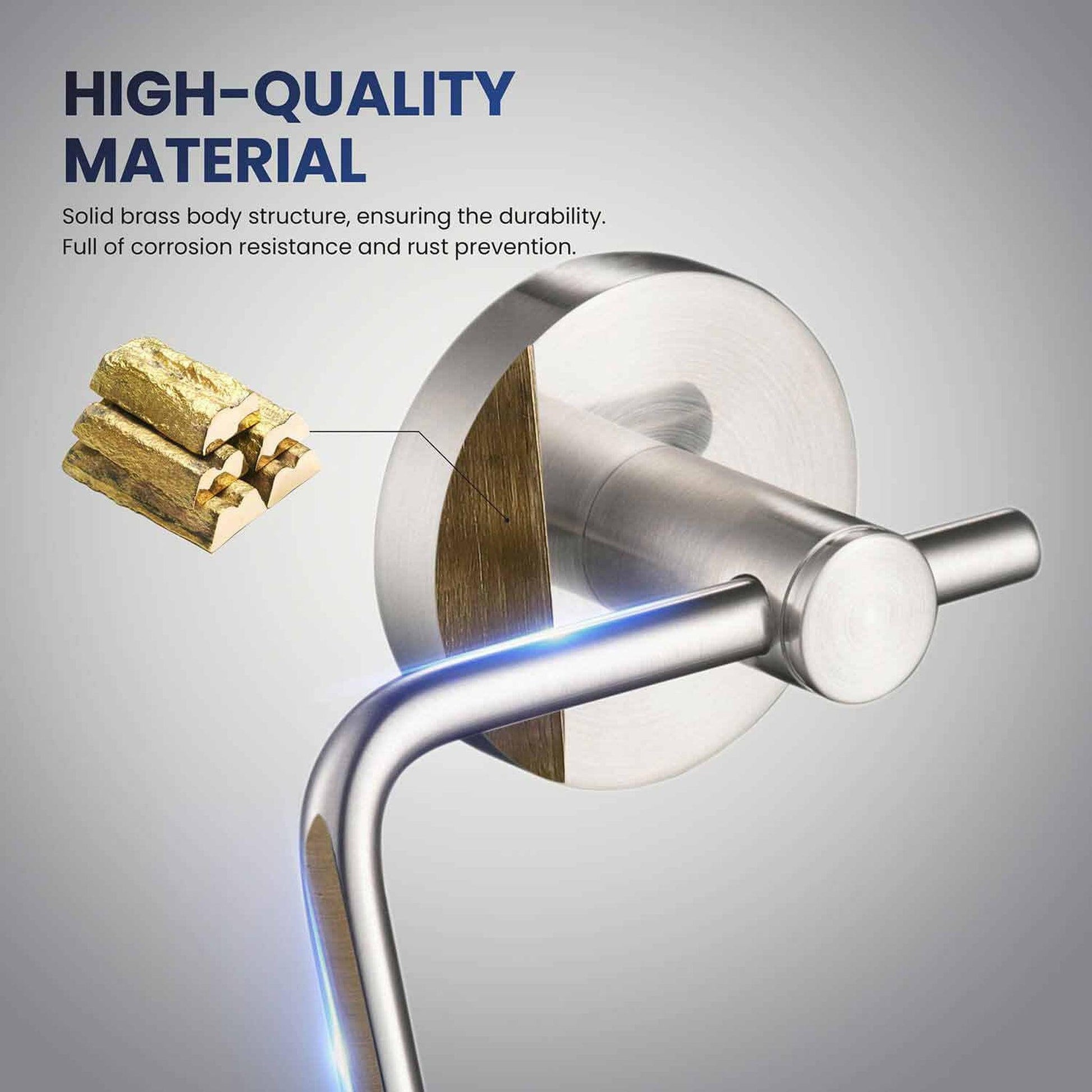 KIBI Circular Brass Bathroom Toilet Paper Holder in Brushed Nickel Finish