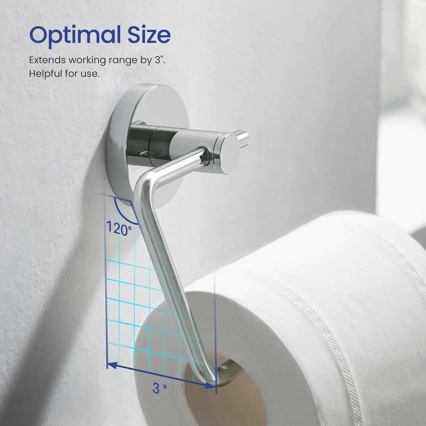 KIBI Circular Brass Bathroom Toilet Paper Holder in Chrome Finish