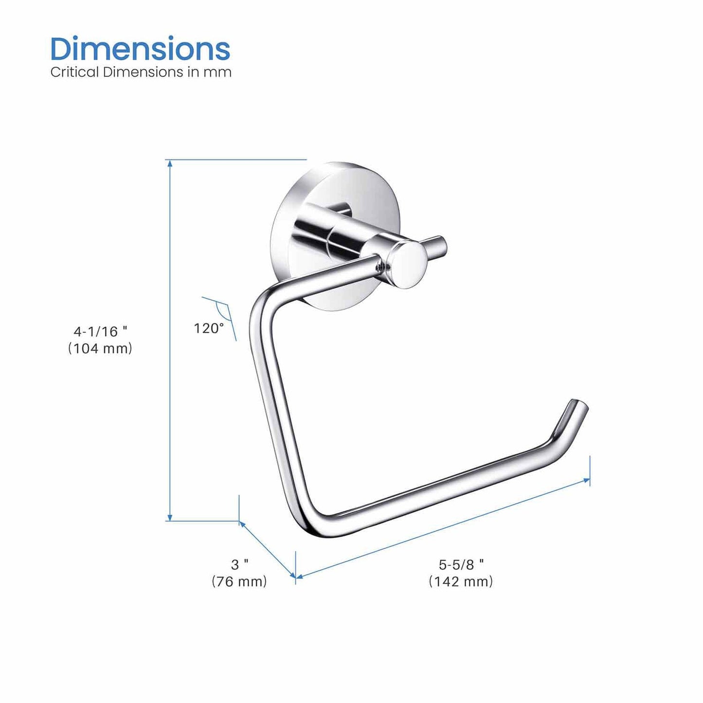 KIBI Circular Brass Bathroom Toilet Paper Holder in Chrome Finish