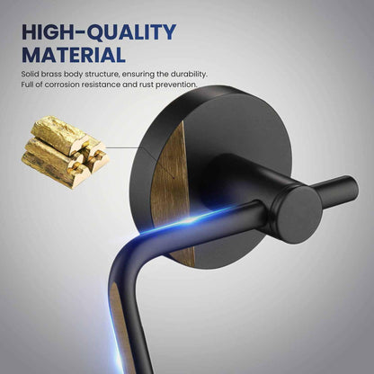 KIBI Circular Brass Bathroom Toilet Paper Holder in Matte Black Finish