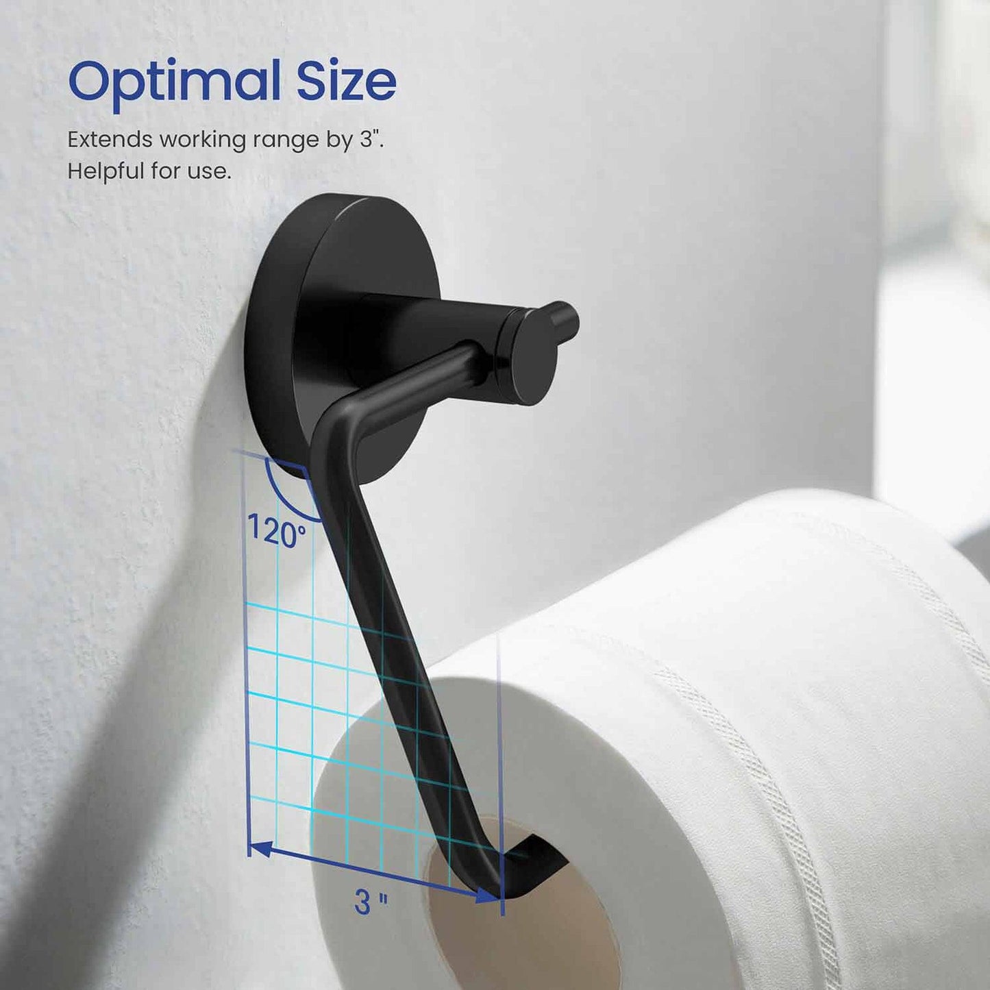 KIBI Circular Brass Bathroom Toilet Paper Holder in Matte Black Finish