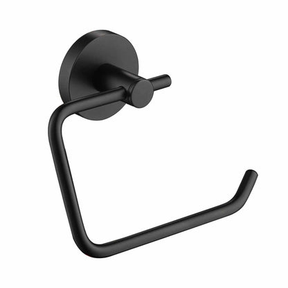 KIBI Circular Brass Bathroom Toilet Paper Holder in Matte Black Finish