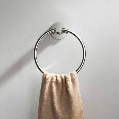 KIBI Circular Brass Bathroom Towel Ring in Chrome Finish