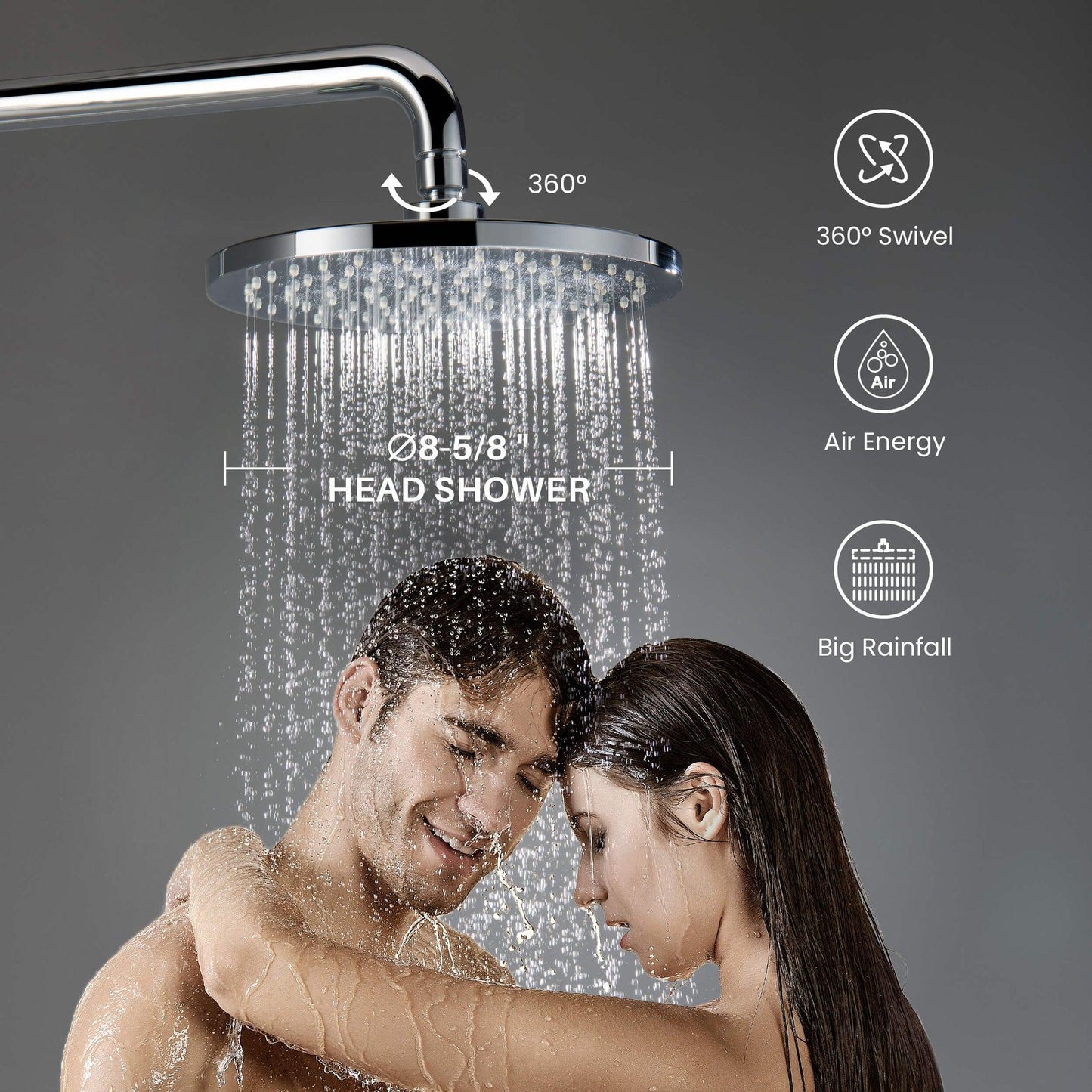 KIBI Circular Shower Column With Dual Function Shower Head in Chrome Finish