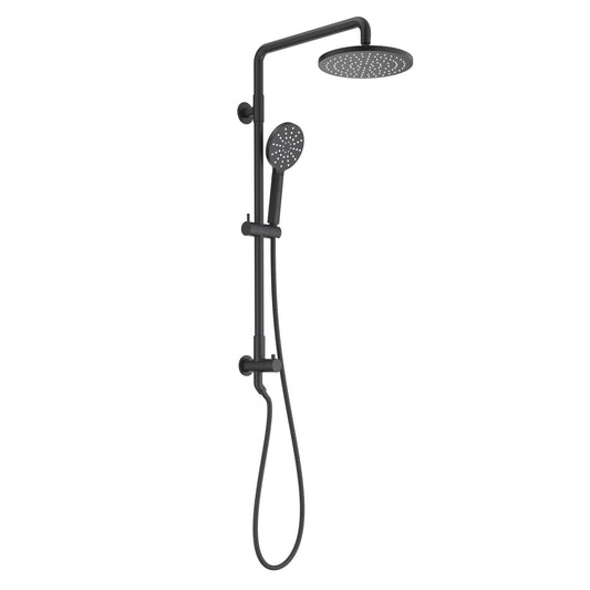 KIBI Circular Shower Column With Dual Function Shower Head in Matte Black Finish